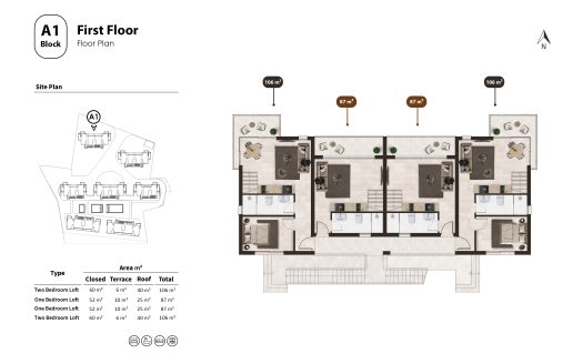 Talisu 1+1 Loft Penthouse for Sale – 52 m² + Roof Terrace, Near Sea, Delivery 2026