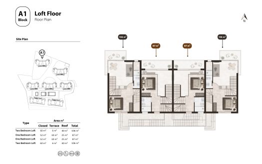 Talisu 1+1 Loft Penthouse for Sale – 52 m² + Roof Terrace, Near Sea, Delivery 2026
