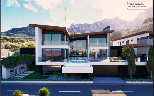 Luxury 9+2 Villa for Sale in Kyrenia Olive Grove – Private Pool, Mountain View & Sea View, Delivery May 2028